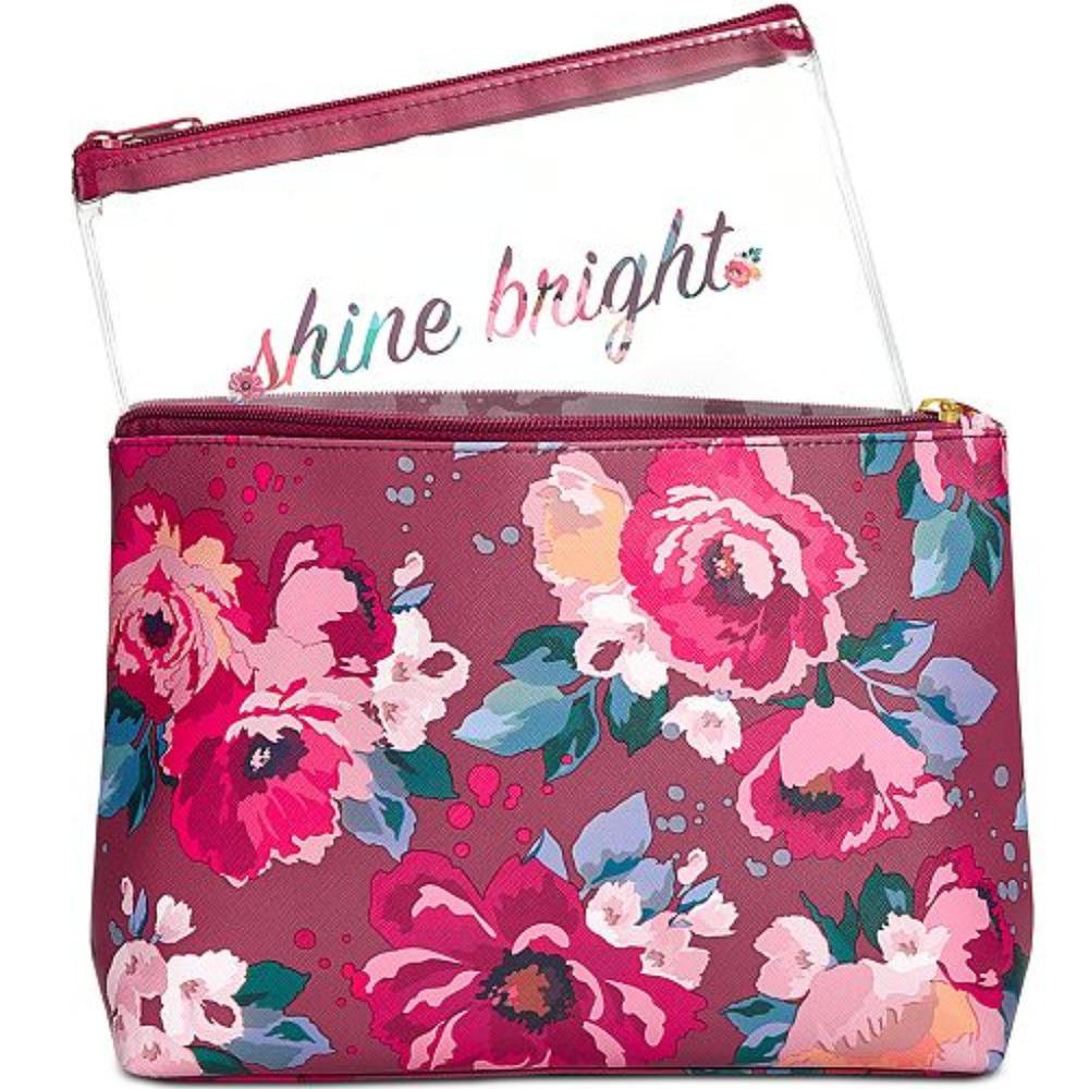 Macys Floral 2 Pc Toiletry Makeup Bag Set